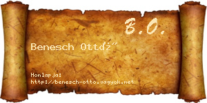Benesch Ottó névjegykártya